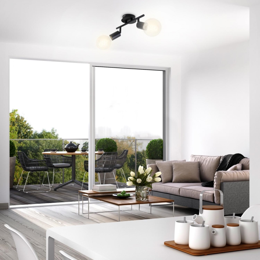 Briloner 10104890 - Bodové svítidlo 2xE27/60W/230V černá